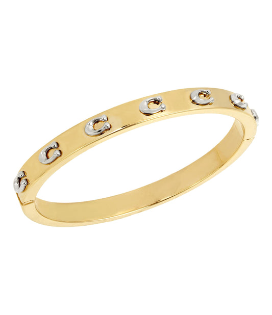 37335948TWO-Signature C Hinged Bangle Bracelet-TWOTONE