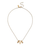 Signature Rondelle Pendant Necklace-408103GLD-White/Gold