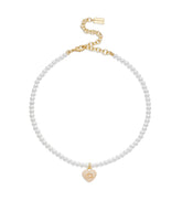 37422713GLD-Resin Heart Pearl Choker-Pearl/Gold