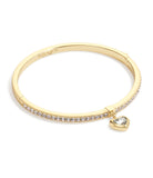 37422737GLD-Heart Charm Bangle-CRYSTAL