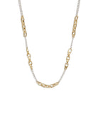 37426119TWO-Mixed Chain Necklace-SILVER/GOLD