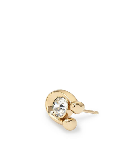37440614GLD-Signature Stone Stud Earrings-Crystal/Gold