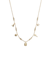 Iconic Mini Charm Bib Necklace-448325GLD-Shiny Gold
