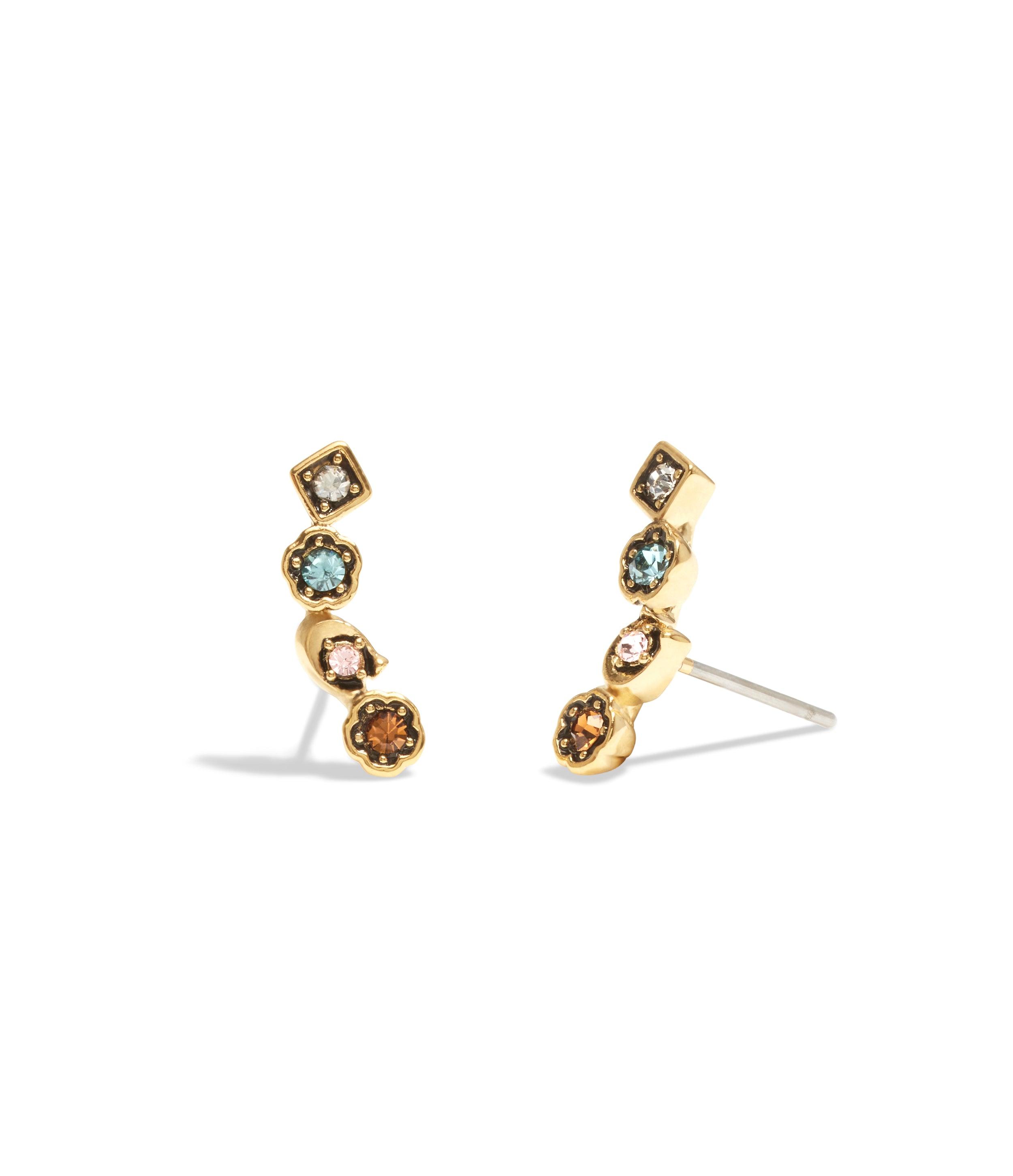 Signature Gem Crawler Earrings-448332GLD-Multi/Gold
