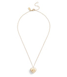 Signature Heart Locket Boxed Necklace-37463846Gld-Chalk