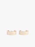 37479036GLD-Enamel Horse & Carriage Hoop Earrings-White