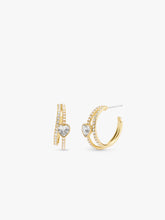 37479219GLD-Heart Pearl Hoop Earrings-Pearl