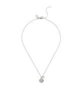 37489422RHO-Signature Quilted Coin Pendant Necklace-Rhodium