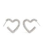 37491609RHO-Pavé Heart Hoop Earrings-Crystal