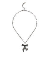 37491614HEM-Bowtique Pearl Pendant Necklace-Black