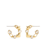 37491619GLD-Signature Star Charm Huggies-Crystal