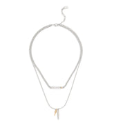 37491626TWO-Signature Pavé Spike Layered Necklace-Rhodium