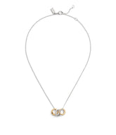37491641TWO-Signature Tubular Rondelle Pendant Necklace-Twotone