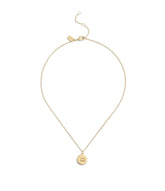 37493100GLD-Signature Coin Pendant Necklace-Gold