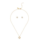 37493516GLD-Signature Pavé Heart Jewelry Set-Crystal