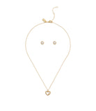 37493516GLD-Signature Pavé Heart Jewelry Set-Crystal
