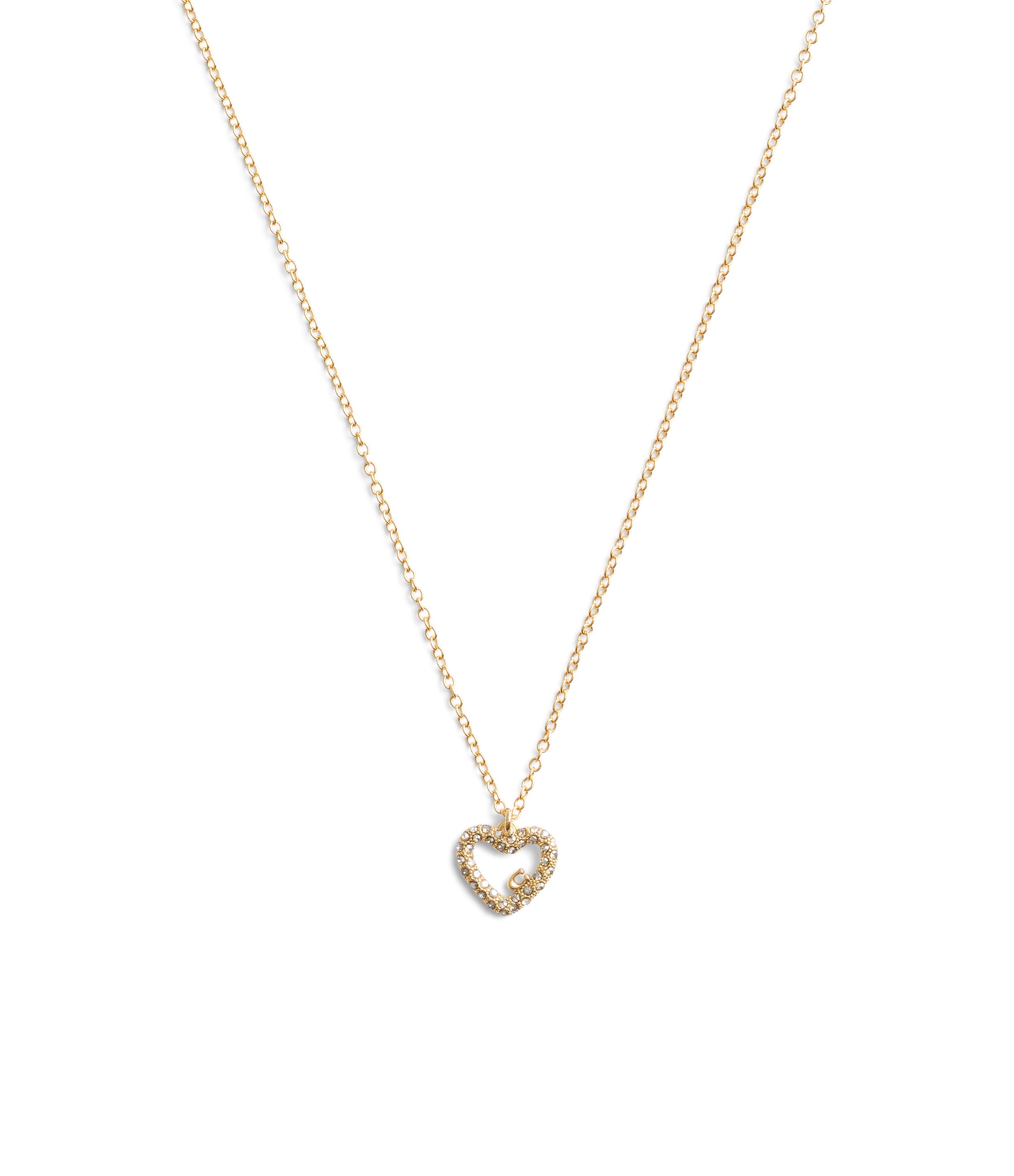 37493516GLD-Signature Pavé Heart Jewelry Set-Crystal