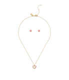 37493516GLD-Signature Pavé Heart Jewelry Set-Pink