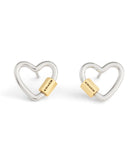 37506156TWO-Signature Carabiner Heart Stud Earrings-Twotone