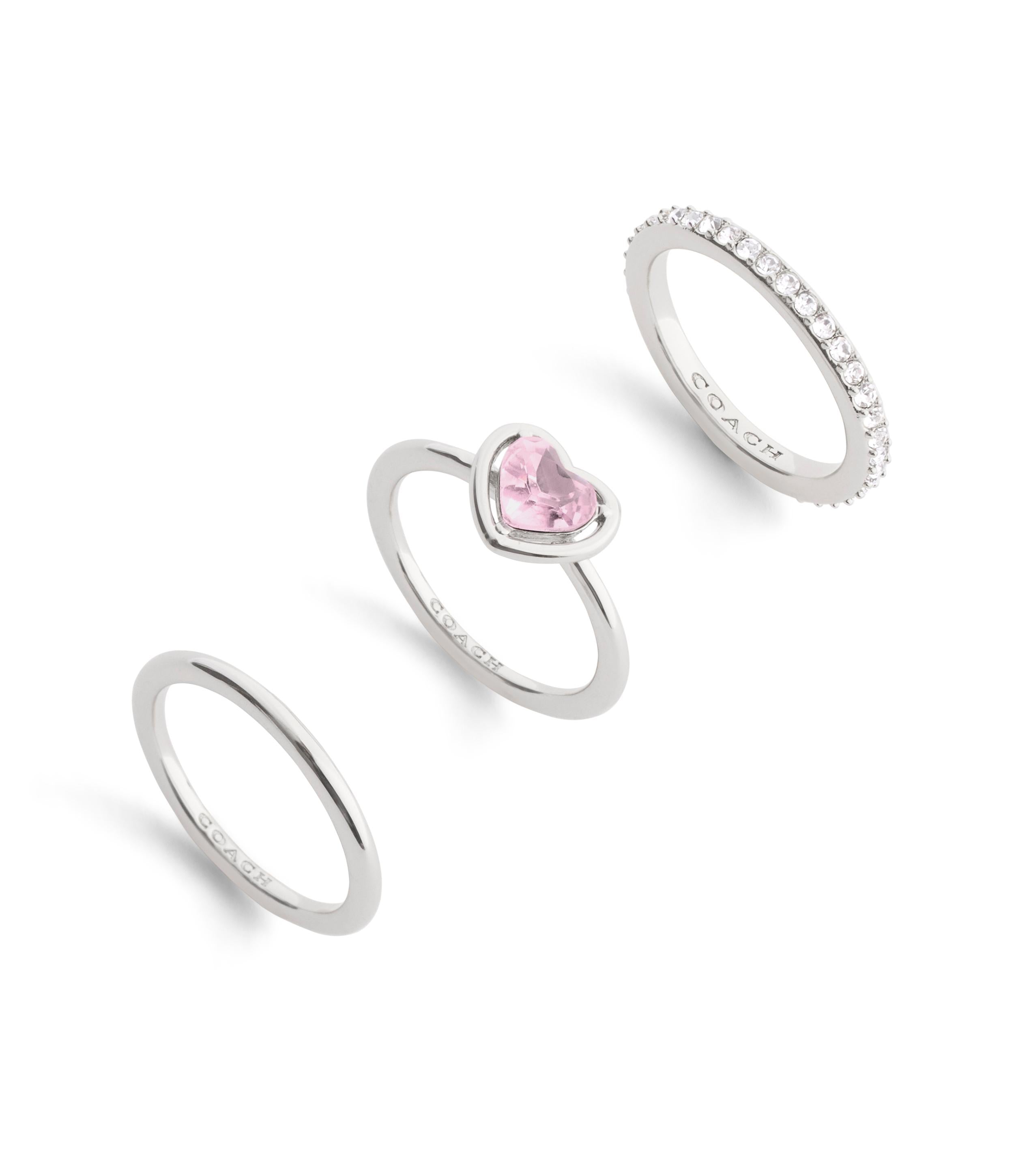 37506186RHO-Halo Heart Stackable Ring Set-Pink