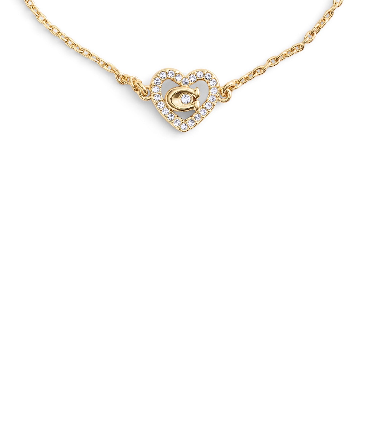 37506207GLD-Pave Heart Slider Bracelet-Crystal