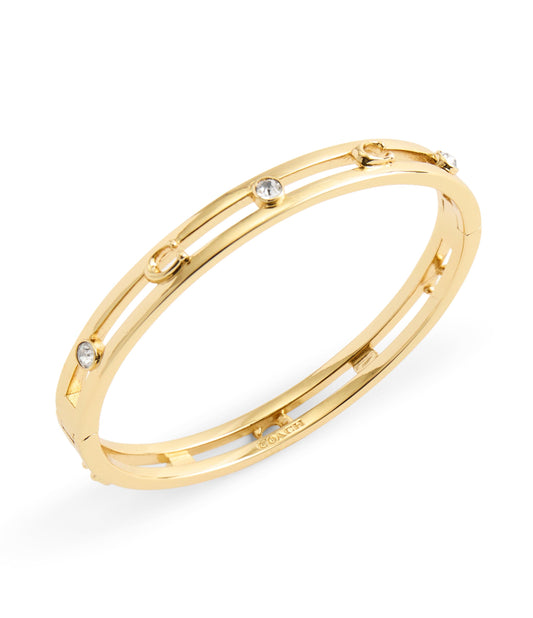 37506208GLD-Signature C Open Bangle Bracelet-Shiny Gold