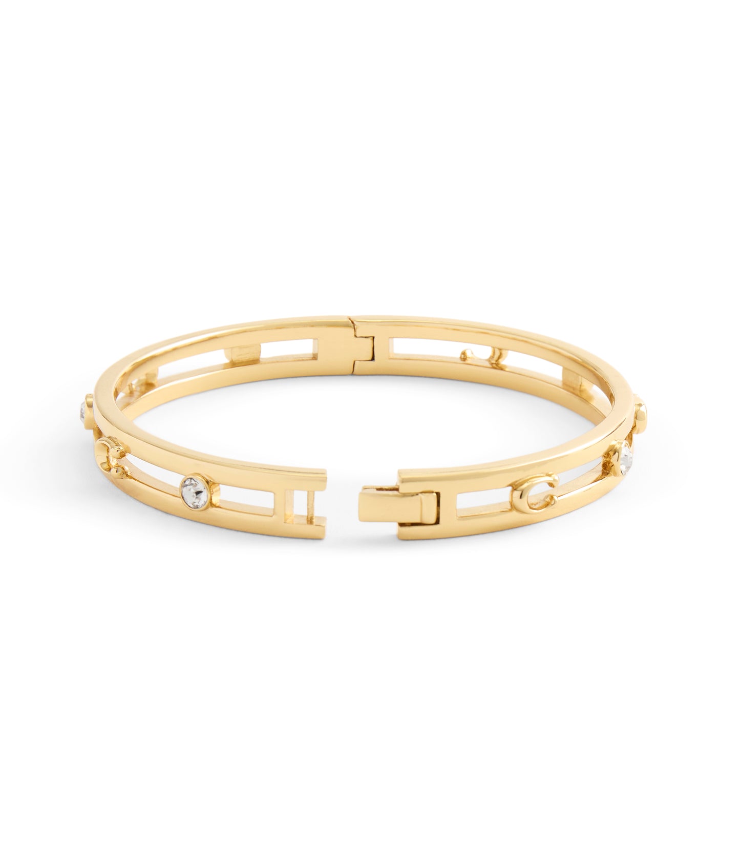 37506208GLD-Signature C Open Bangle Bracelet-Shiny Gold