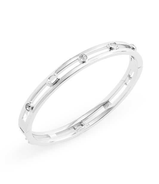 37506208RHO-Signature C Open Bangle Bracelet-Rhodium