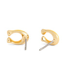 37506222GLD-Enamel C Stud Earrings-Yellow
