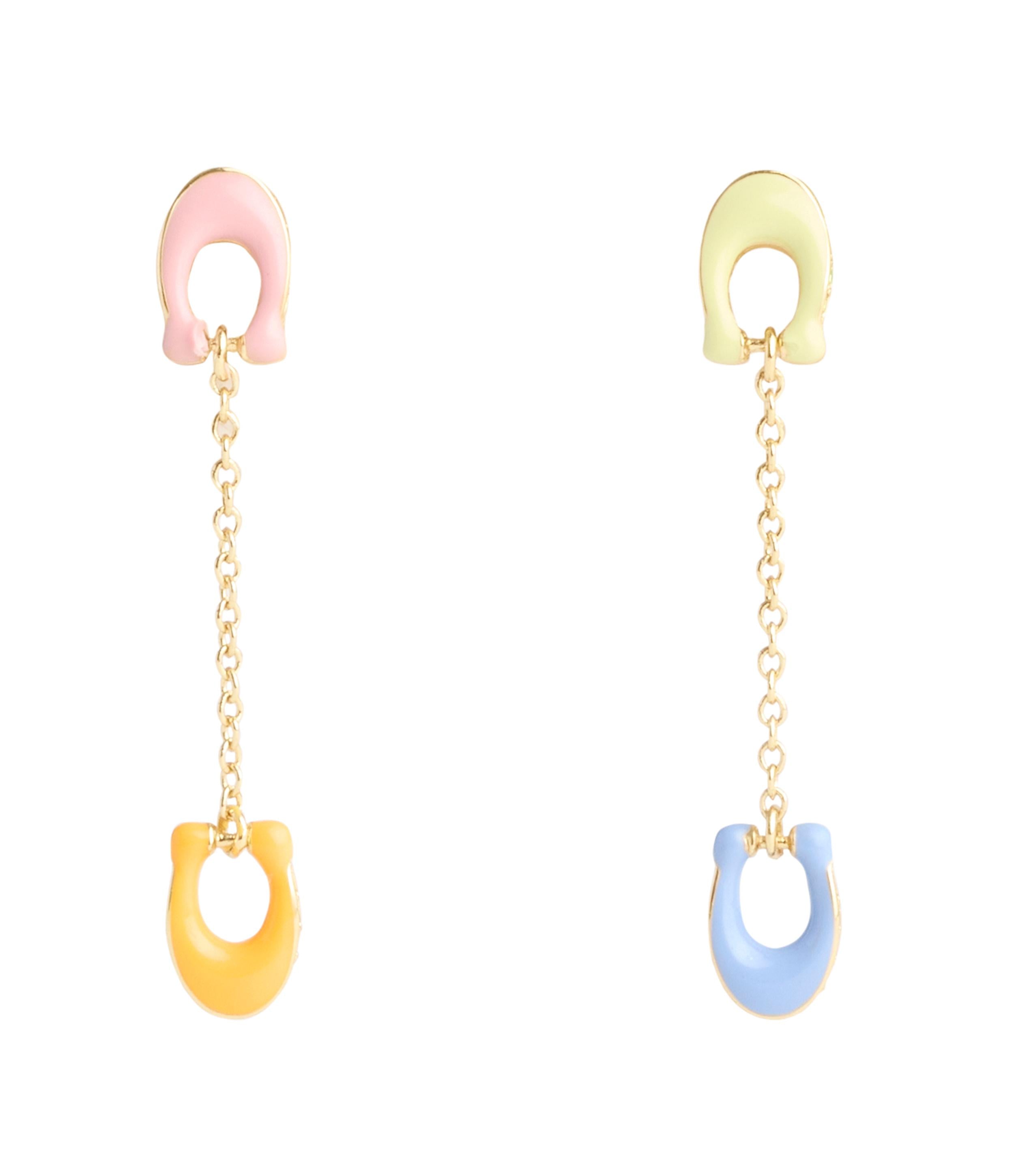 37506223GLD-Signature Pavé C Mismatch Linear Earrings-Multi