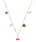 37506227GLD-Mini Vintage Charms Signature Bib Necklace-Multi