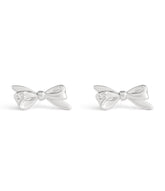 37506231RHO-Bow Stud Earrings-Rhodium
