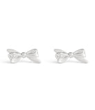37506231RHO-Bow Stud Earrings-Rhodium
