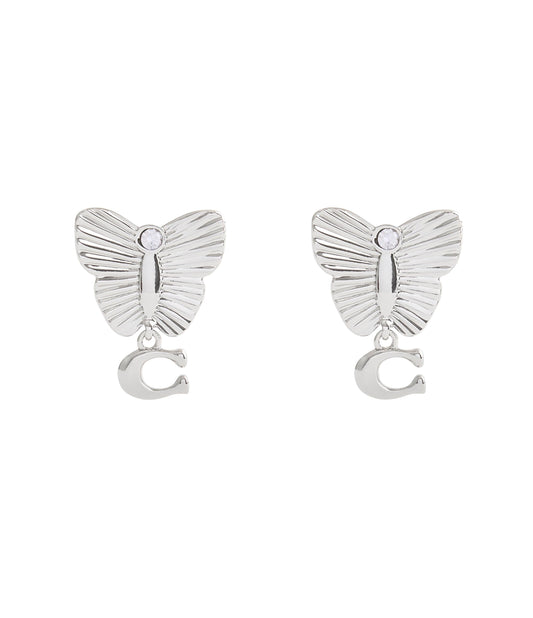 37527588RHO-Signature Heritage Butterfly Earrings-Rhodium