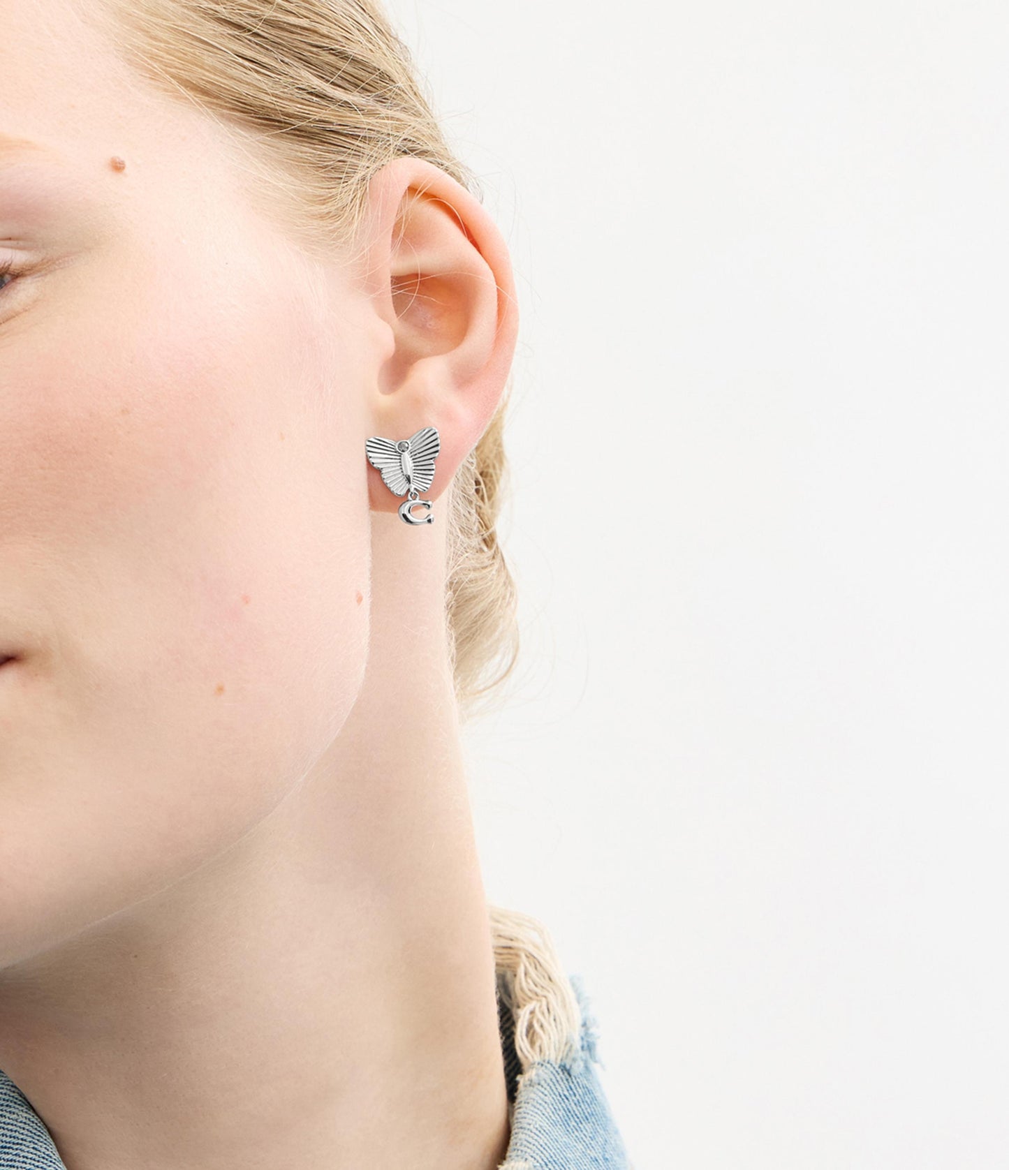 37527588RHO-Signature Heritage Butterfly Earrings-Rhodium