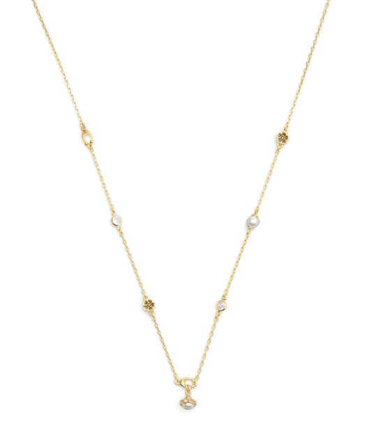37527599GLD-Signature Heritage Pearl Charm Strand Necklace-Pearl
