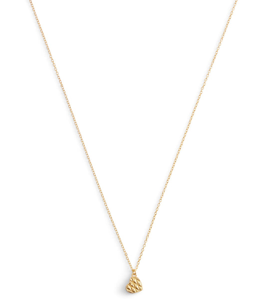 37530125GLD-Signature Quilted Heart Pendant Necklace-Gold