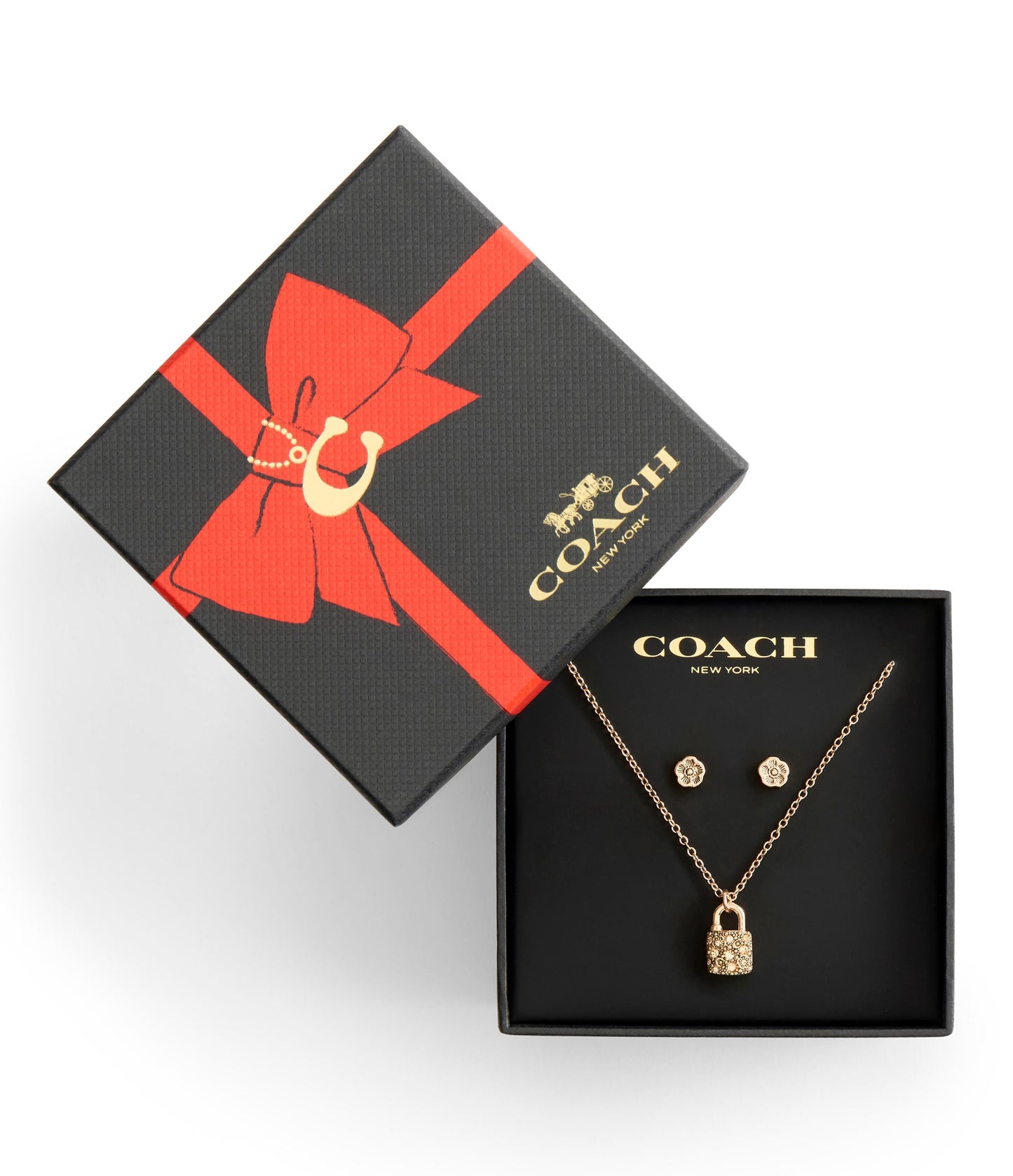 37541360RGD-Signature C Pavé Padlock Boxed Jewelry Set-Crystal