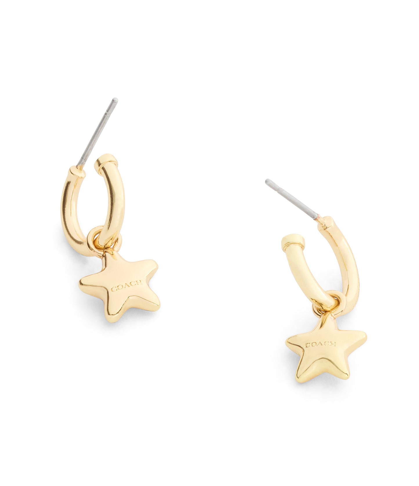 37546484GLD-Star Charm Huggie Earrings-Gold