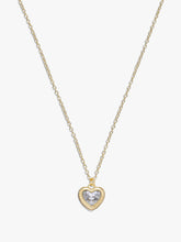 422735GLD-Heart Pendant Necklace-Crystal