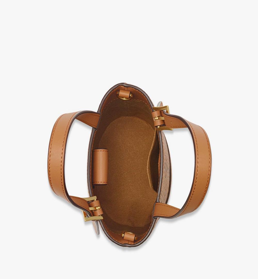 MWTEATA01CO001-Aren Bucket Tote in Visetos|COGNAC