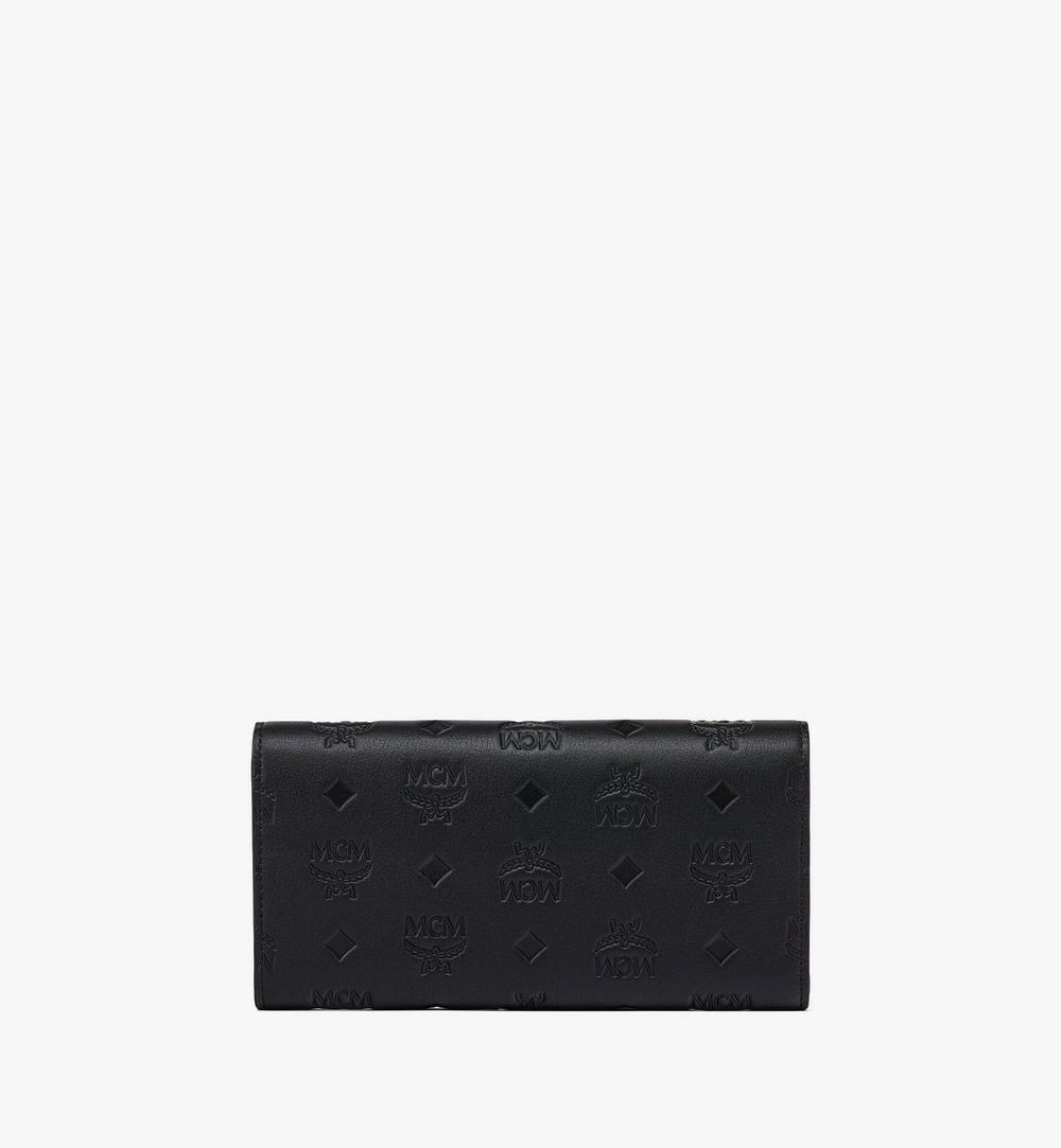 MYLDATA08BK001-Aren Continental Wallet in Embossed Monogram Leather|BLACK