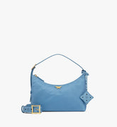 MWHFSTA09E4001-Aren Hobo in Recycled Nylon and Monogram Print Leather|BLUE HEAVEN