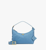 MWHFSTA09E4001-Aren Hobo in Recycled Nylon and Monogram Print Leather|BLUE HEAVEN