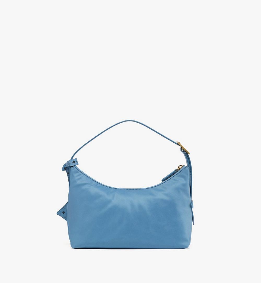 MWHFSTA09E4001-Aren Hobo in Recycled Nylon and Monogram Print Leather|BLUE HEAVEN