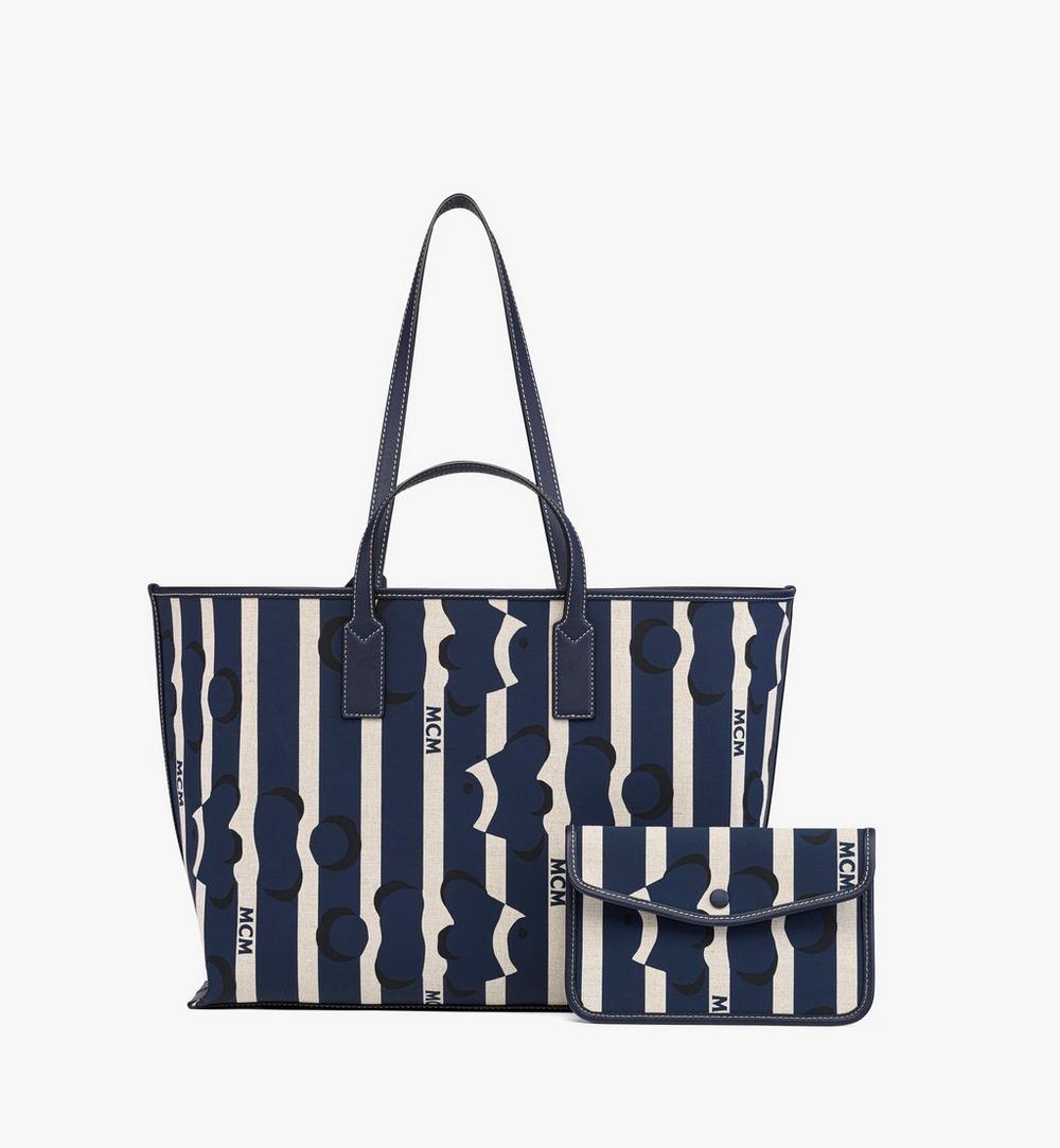 MWPFSTA06VC001-Aren Shopper in Beach Club Canvas|NAVY BLAZER