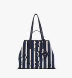 MWPFSTA06VC001-Aren Shopper in Beach Club Canvas|NAVY BLAZER