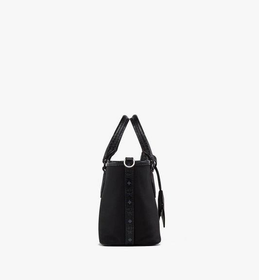 MWPFSTA04BK001-Aren Shopper in Recycled Nylon and Monogram Print Leather|BLACK