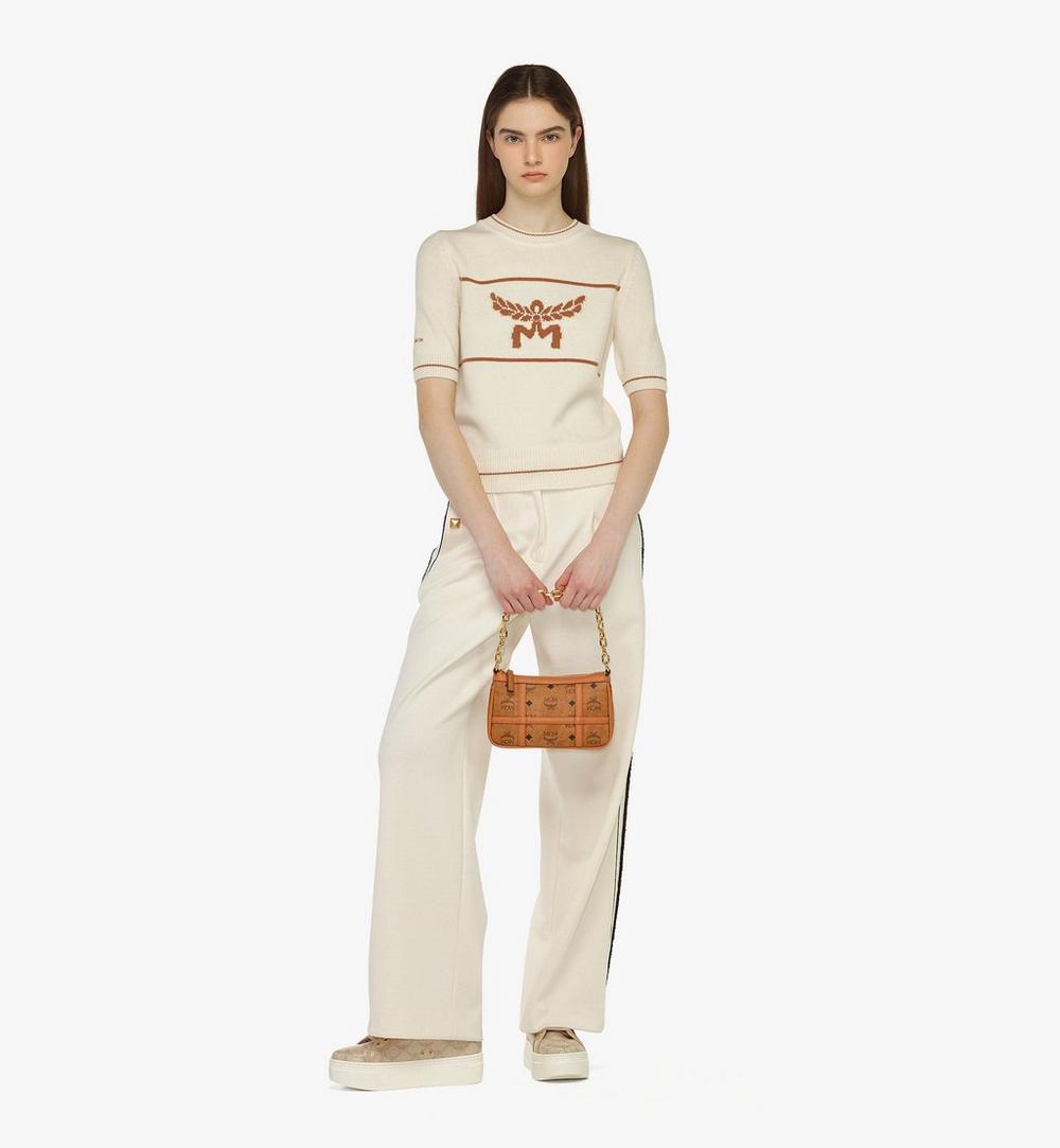 MWSBAER01CO001-Aren Shoulder Bag in Visetos|COGNAC