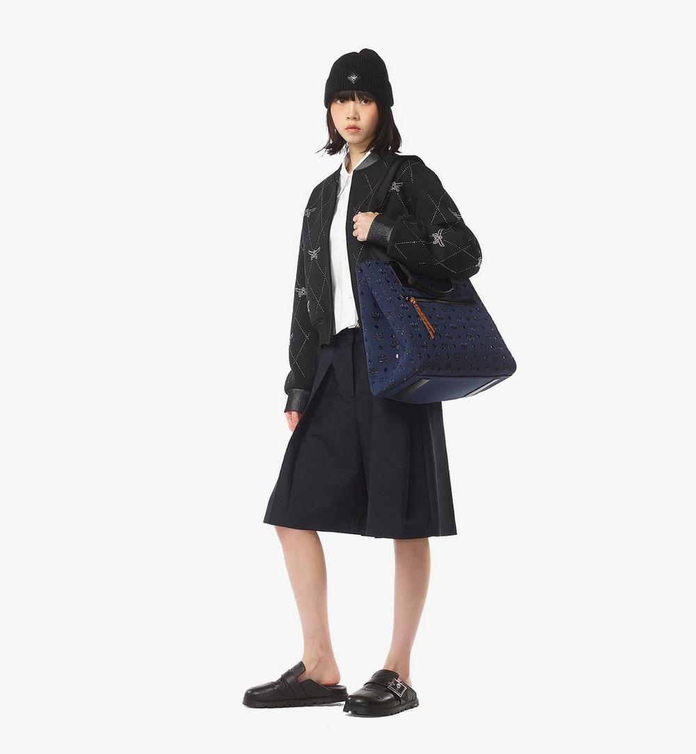 MMTFSTA03VC001-Aren Tote in Monogram Neoprene|NAVY BLAZER